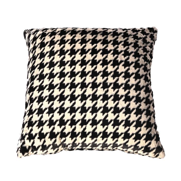 Chique zwart-wit pied-de-poule Chanel-patroon kussen voor wholesale door DECO DECOR