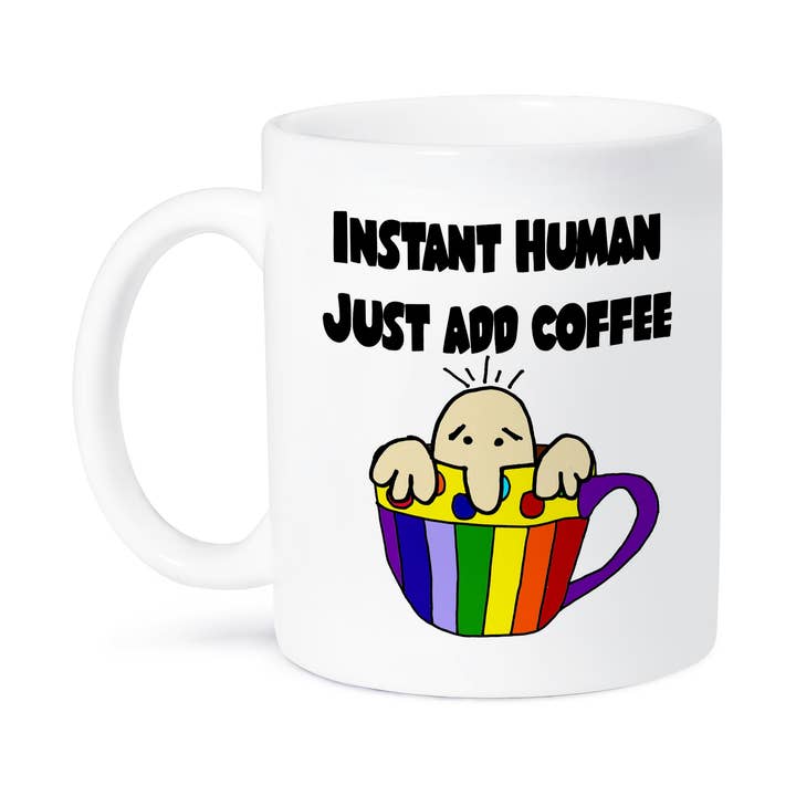 3dRose - Venta al por mayor Taza - 3dRose, Divertido y Lindo Humano Instantáneo Solo Añade Café Caricatura, Taza8