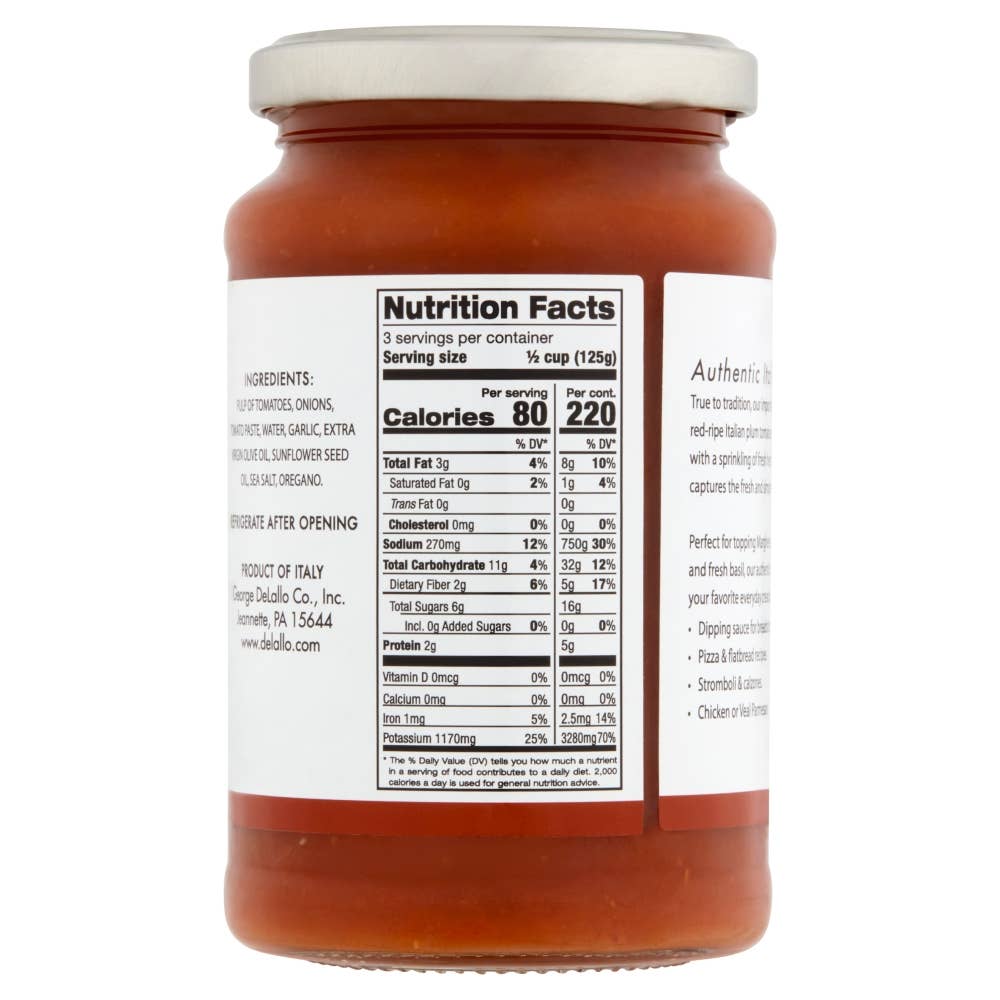 Delallo - Wholesale Sauce - Margherita Pizza Sauce1