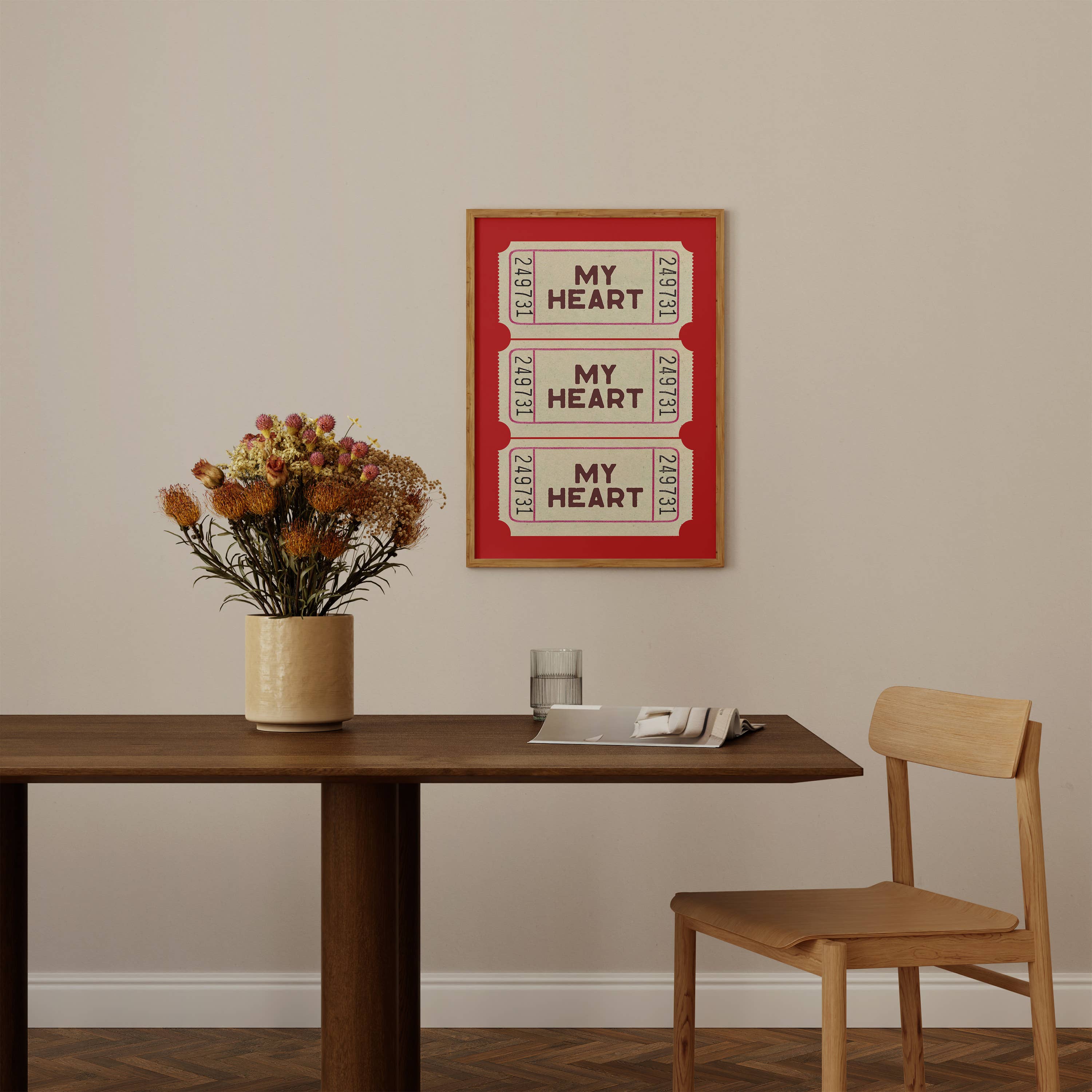 KIKIANDNIM - Wholesale Art Print - Valentine's Day Wall Art Print | Heart Ticket | Home Decor2