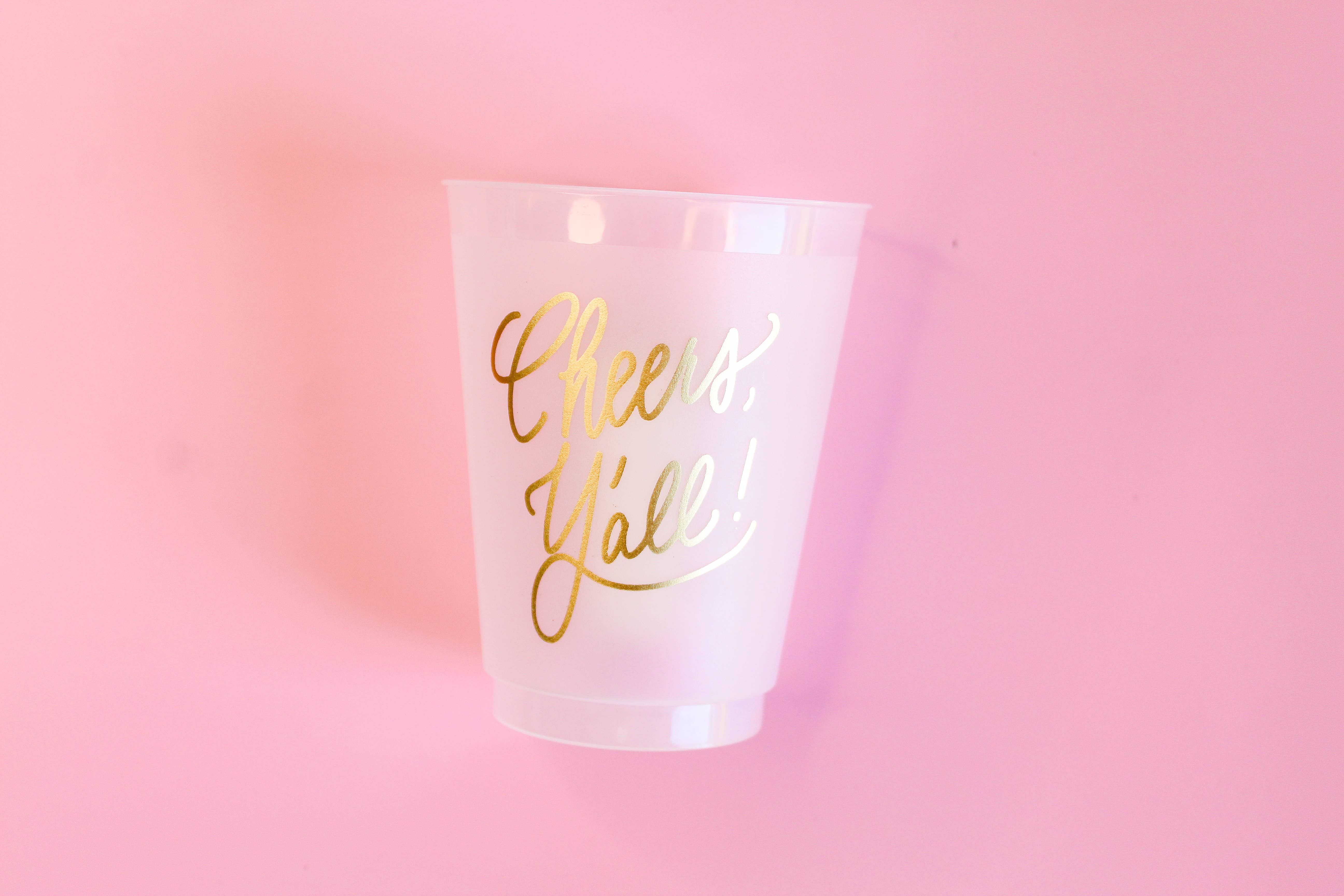 Birdie Mae Designs - Wholesale Disposable Cup - Cheers, Y'all! | Frosted Acrylic 16oz Set of 8 Cups2