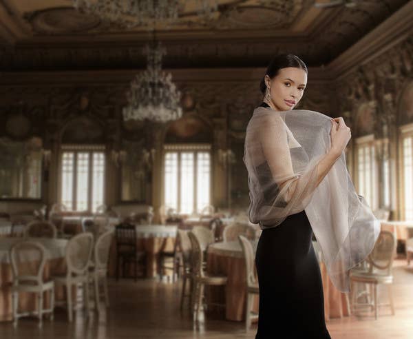 SAACHI - Vente Écharpe – femme - Écharpe Silk Glimmer22