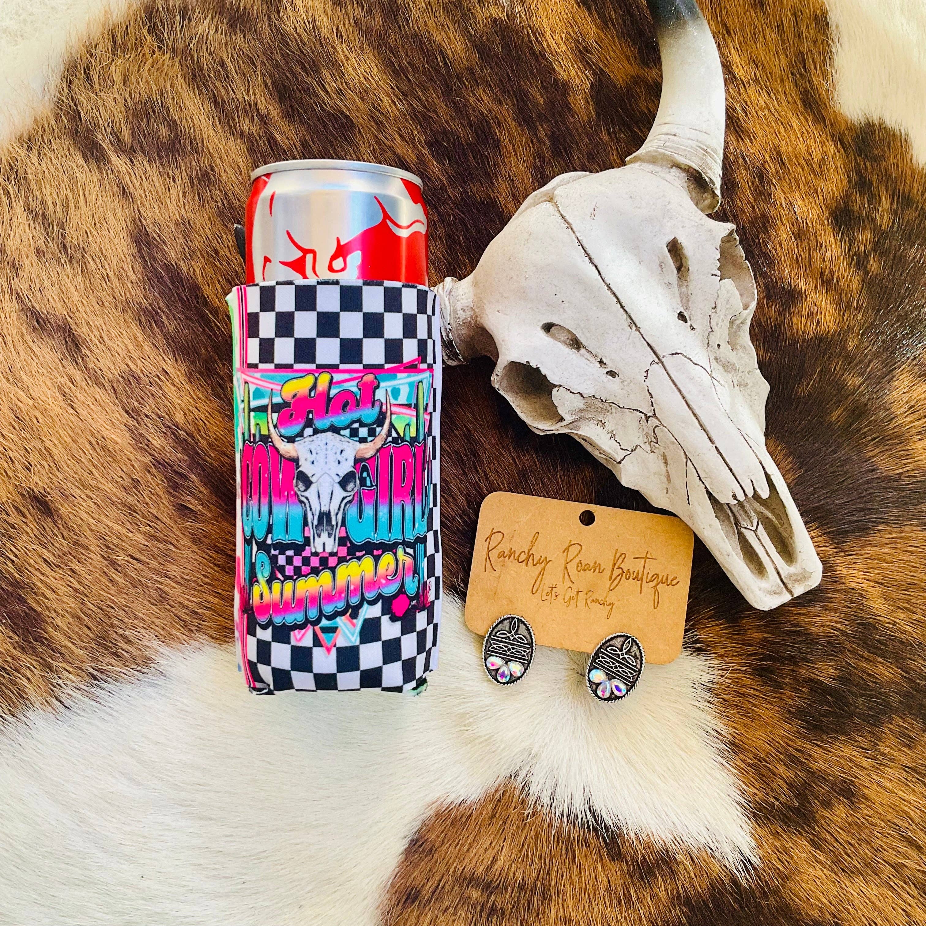 Ranchy Roan Boutique – Engroshandel Drikkedunke – Hot Cowgirl Summer Slank Dåsekøler Western Koozie