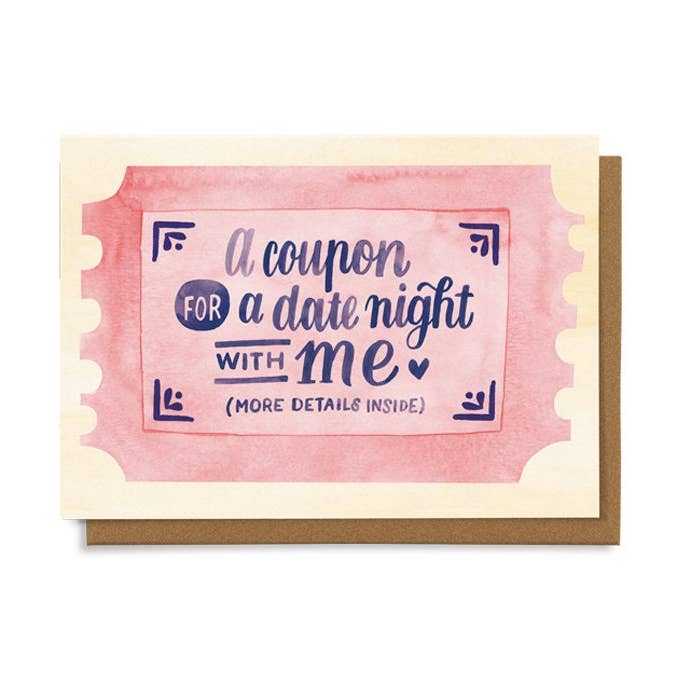 Coupon For A Date Night With Me Card 4X6 for wholesale by Chaukiss