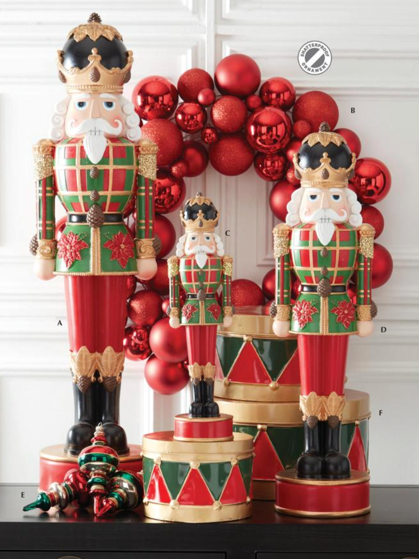 Dunn Deals - Wholesale Holiday Nutcracker - Christmas Carousel Collection - 28" Nutcracker w/Red & Green Plaid Coat Tabletop1
