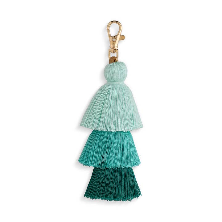 Green Bag Tassel Charm Keyring for wholesale by XUXA