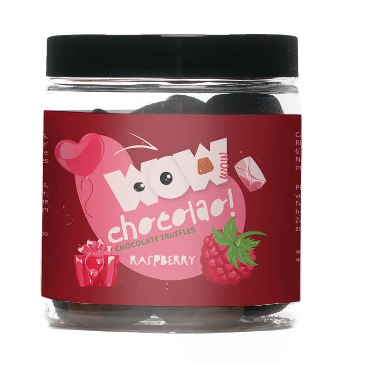 Raspberry Valentine Chocolate Truffles - Gifting jar 130g for wholesale by WOW Chocolao!
