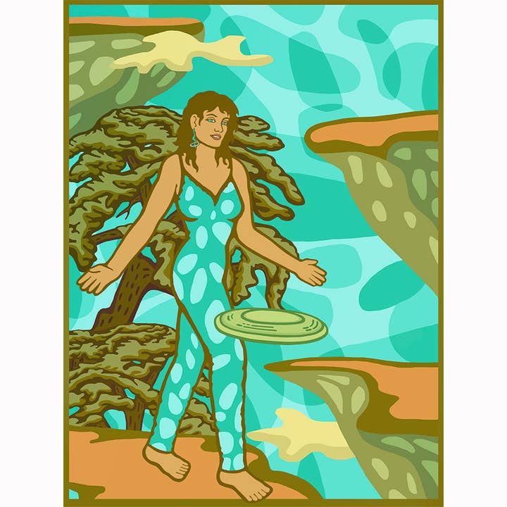 Cliff Frisbee — Epic 5-Foot Canvas for wholesale by Carolyn Ferris Art