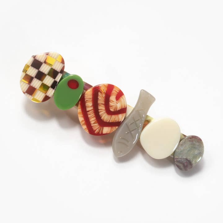 WINONA IRENE - Wholesale Hair Clip - Women's - Hors D’oeuvre Appetizer Multicolor Alligator Hair Clip0