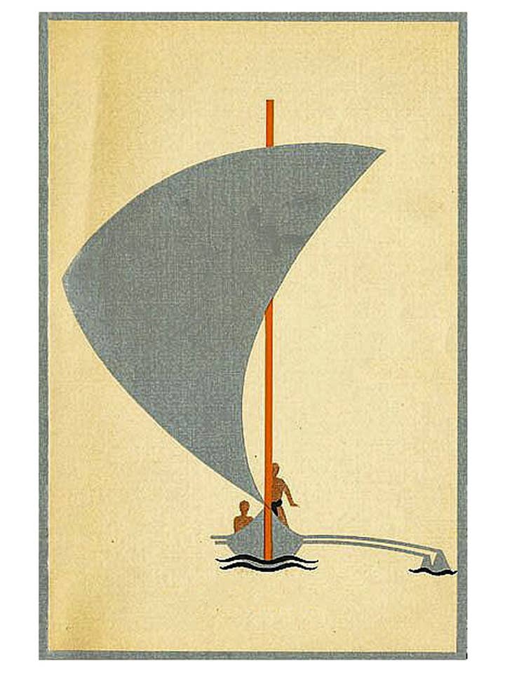 Voilier à balancier hawaïen naviguant dans les tropiques pour la vente par Just Write Arts