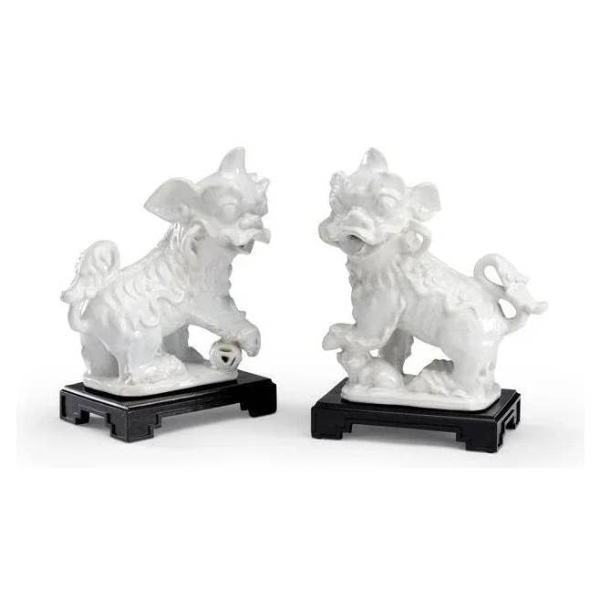 Keramik Weiße Chinesische Hundeskulptur (Paar) für den Großhandel von LOOMLAN