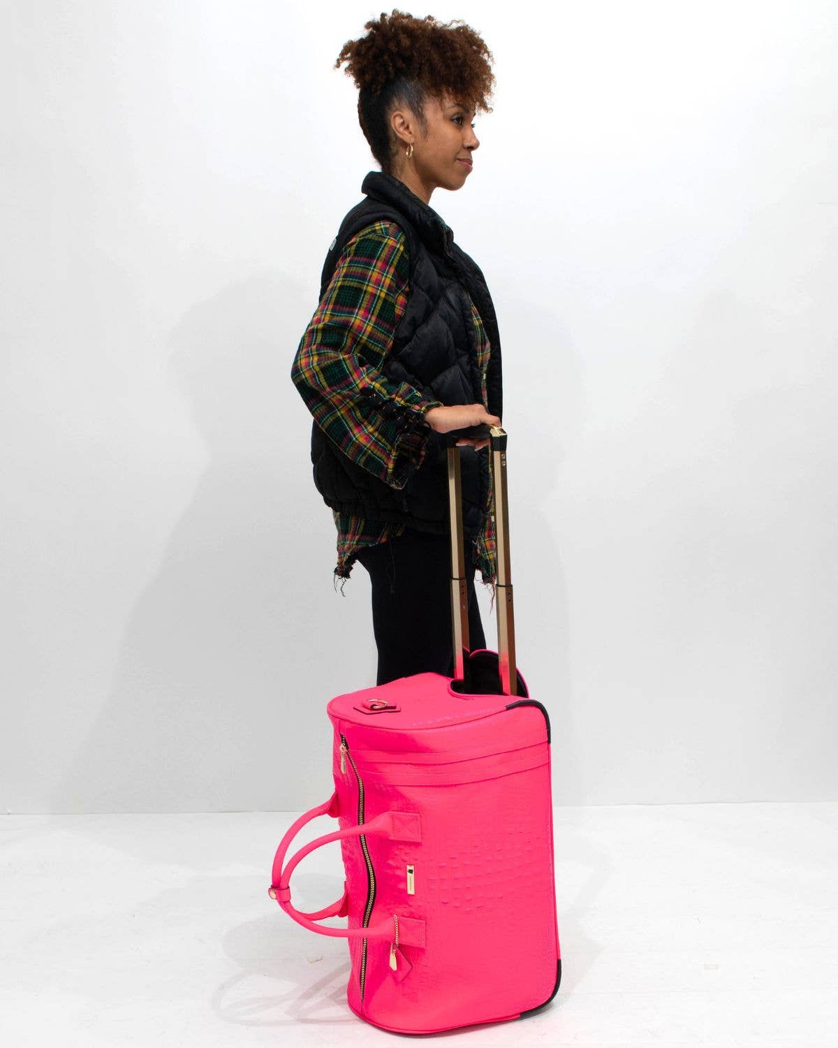 Tote&Carry - Wholesale Weekender Bag - Women's - Apollo 2 Rolling Duffle Bag in Neon Pink4
