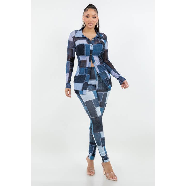 PATCHWORK MUSE MESH SET for wholesale by Black Pearl Clothing