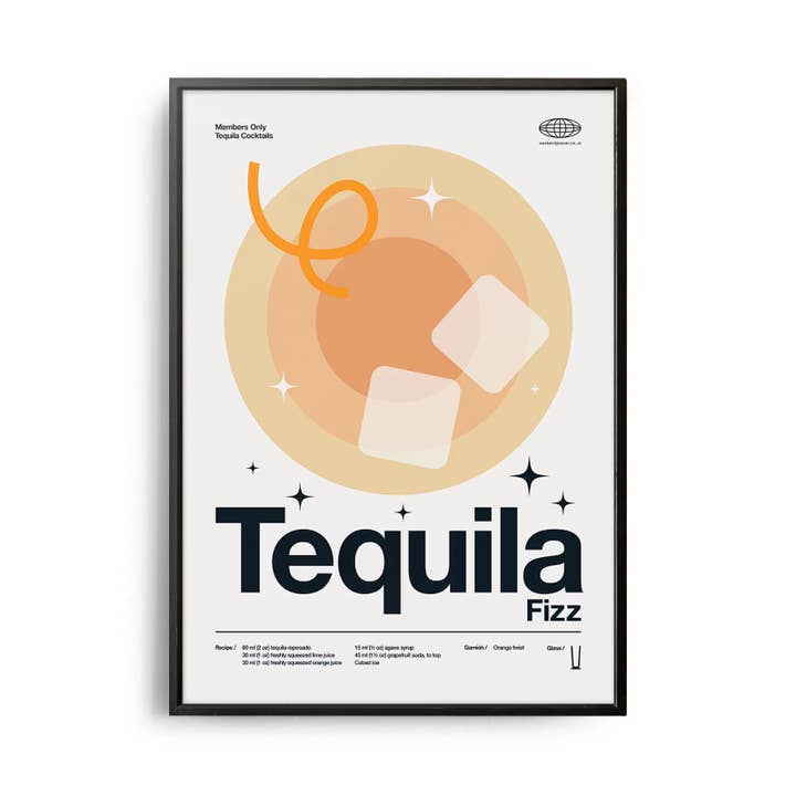 Mid-Century Modern Tequila Fizz Cocktail Affisch för wholesale av Weekend Concept