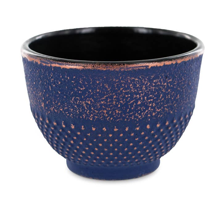 Taza de hierro fundido azul y dorada para venta al por mayor de AROMANDISE