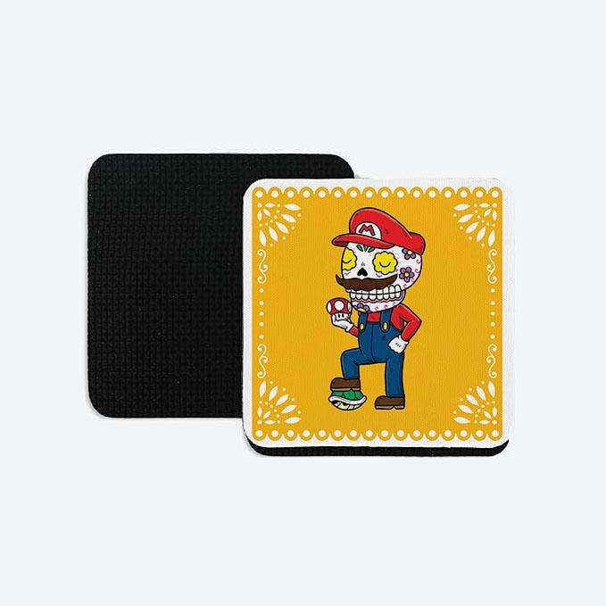 Fresh Prints of CT - Wholesale Coasters - Mario - Day of the Dead Coaster2