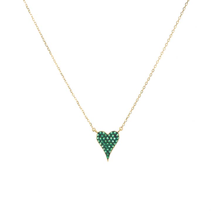 sterling pave heart necklace for wholesale by Marlyn Schiff