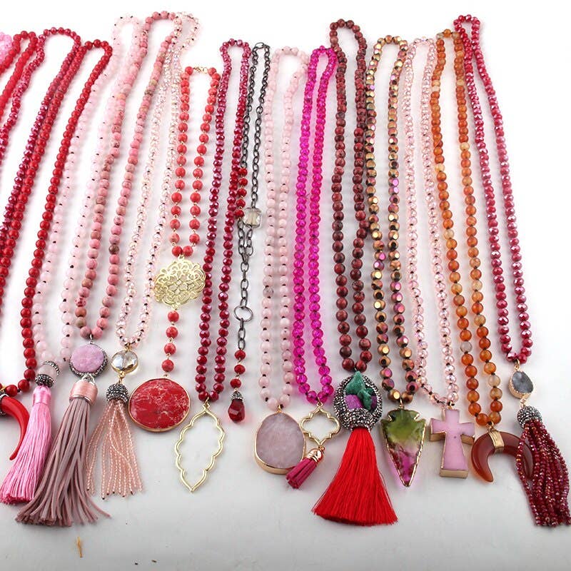 Kate Tuesday Jewelry - Wholesale Beaded/Pearl Necklace - Red Statement Piece Necklaces2