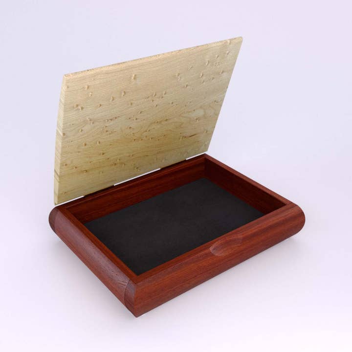 Mikutowski Woodworking - Venta al por mayor Joyero/organizador de joyas - Caja Tranquility de madera grabada con frases superventas10