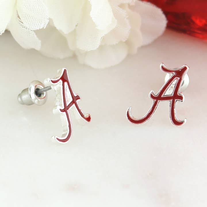 Alabama Enamel Logo Stud Earrings for wholesale by Seasons Jewelry