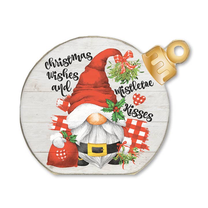 ORNAMENT DECORATIVE TABLETOP SITTER CHRISTMAS WISHES RED for wholesale by Jarmz Designs