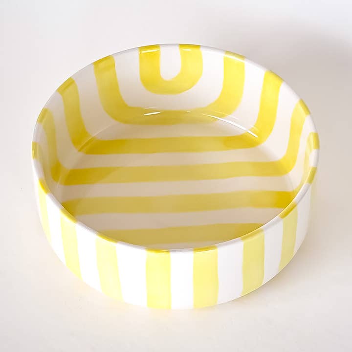 Magazin Minori – Tigela por atacado – Tigela listrada - amarelo spiaggia