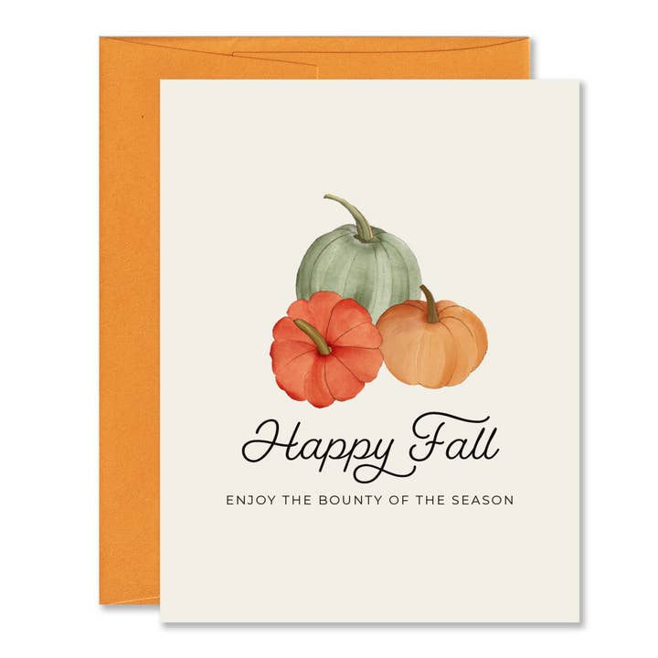 Happy Fall Pumpkin Greeting Card - Heirloom Pumpkin Autumn for wholesale by Jones Street Press