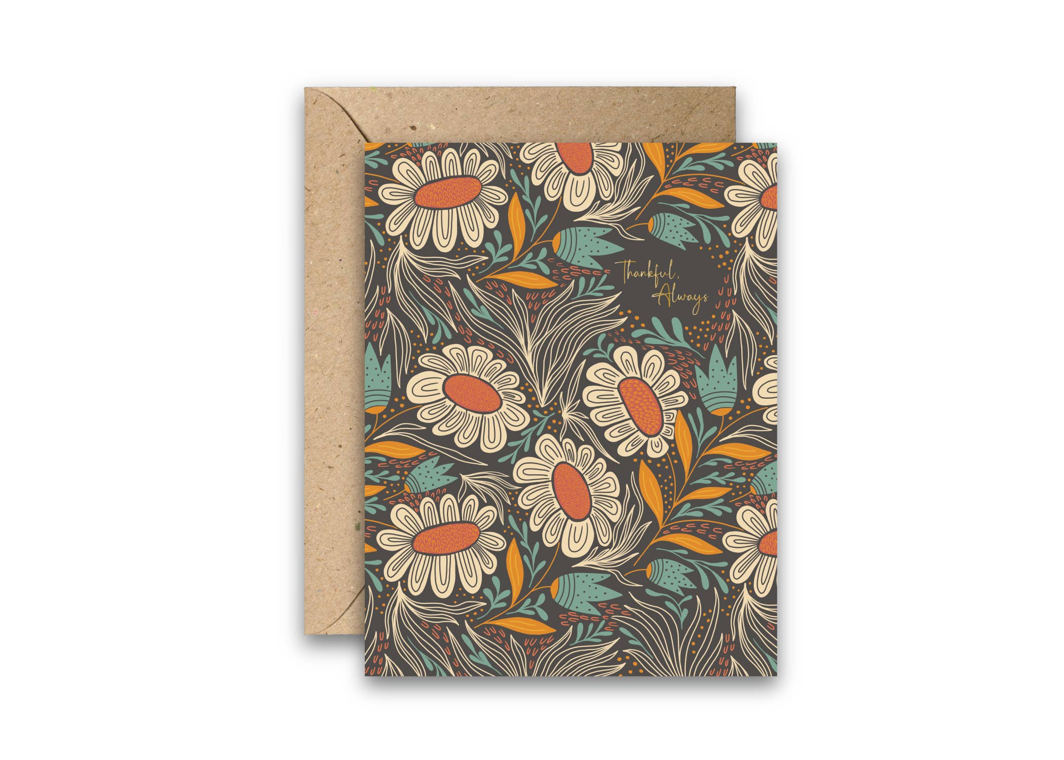 Amicreative - Wholesale Thank You Card - Thankful Always - Floral Thank You Card0