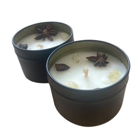 Handmade Star Anise and Citrine Candle, Lemongrass & Ginger for wholesale by Sally Oliver