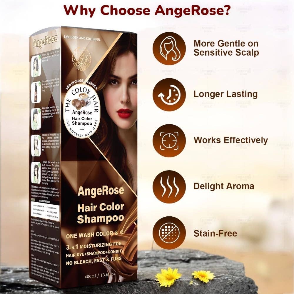 AngeRose - Wholesale Hair Dye - AngeRose Hair Color Shampoo, Hair Retouch Instant Grey Cover7