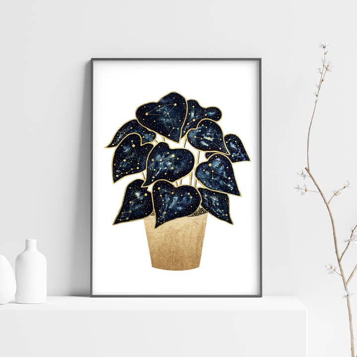 The Flow Design - Wholesale Art Print - Celestial Plant Art Print - Plant Poster, Botanical Decor
