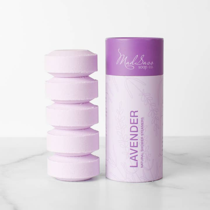 Lavender (lot de 5) - Défroisseurs de douche pour la vente par Mad Sass Soap Co