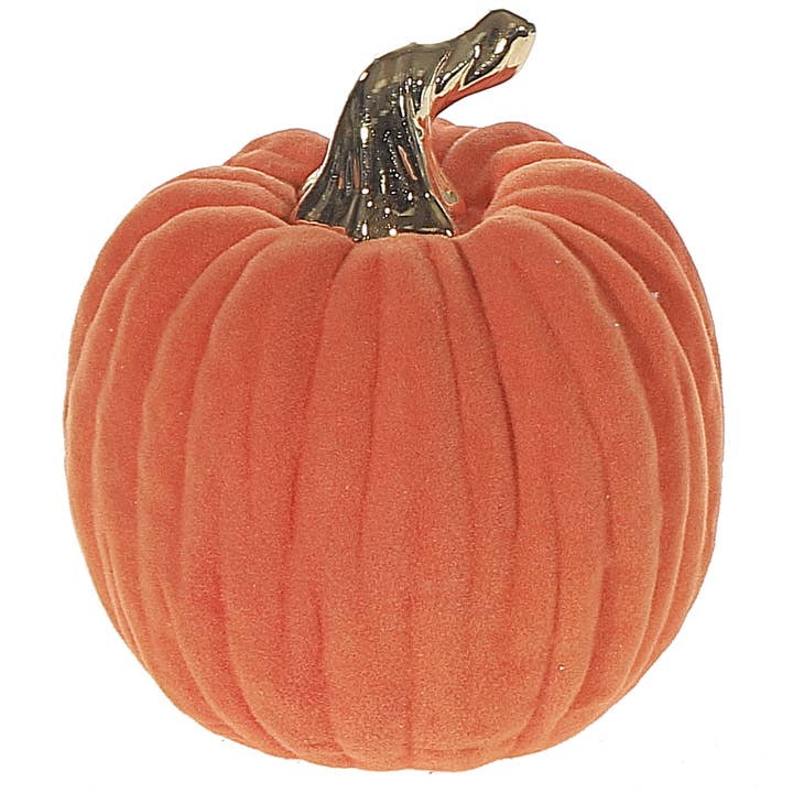 CALABAZA FLOCADA DE DOLOMITA (PEQUEÑA) para venta al por mayor de IH Casa Decor