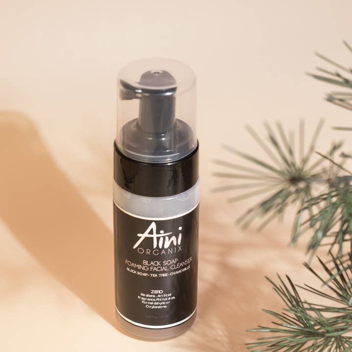 Black Soap Foaming Facial Cleanser for wholesale by Aini Organix