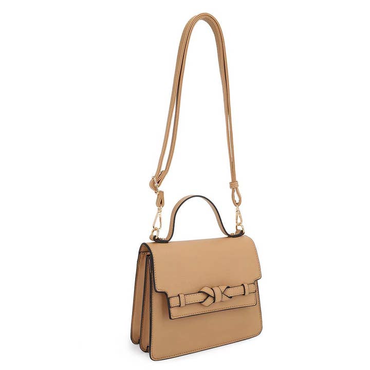 KAYLA+AVA - Wholesale Top Handle Bag - Women's - EDEN Square Top Handle Flap Crossbody with Bow