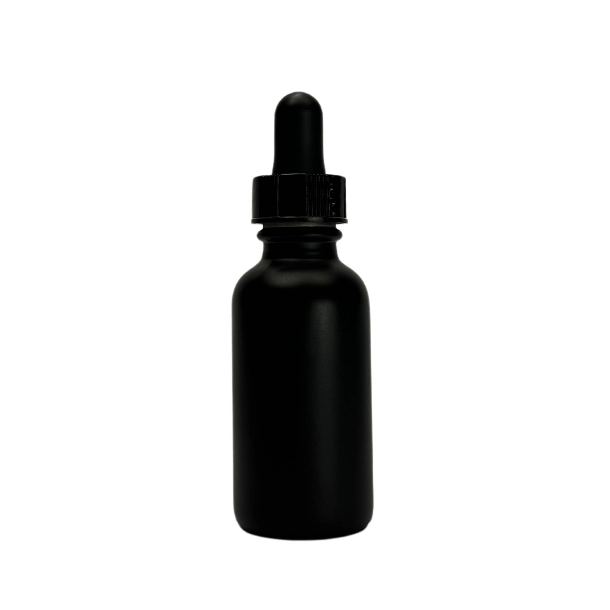 The Bottle Shoppe - Wholesale Essential Oil Holder - 1oz Black Matte Glass Bottle with Black Glass Dropper