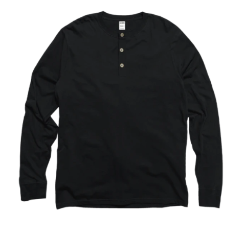 GOEX Apparel - Wholesale T-Shirt - Men's - Unisex Long Sleeve Cotton Henley0