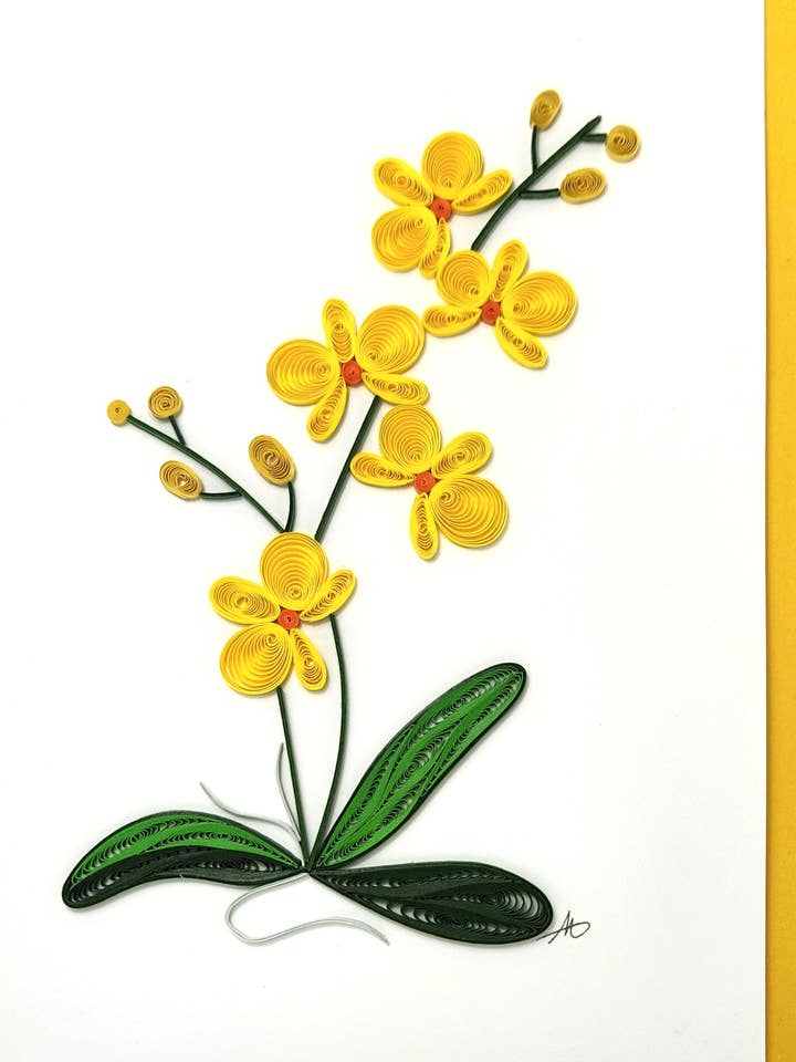 #327 Y - Yellow Orchid for wholesale by Iconic Quilling