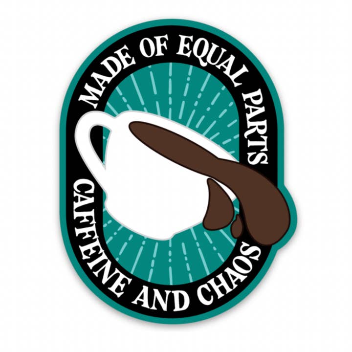 Chaos and Coffee Decal for wholesale by Rad Girl Creations
