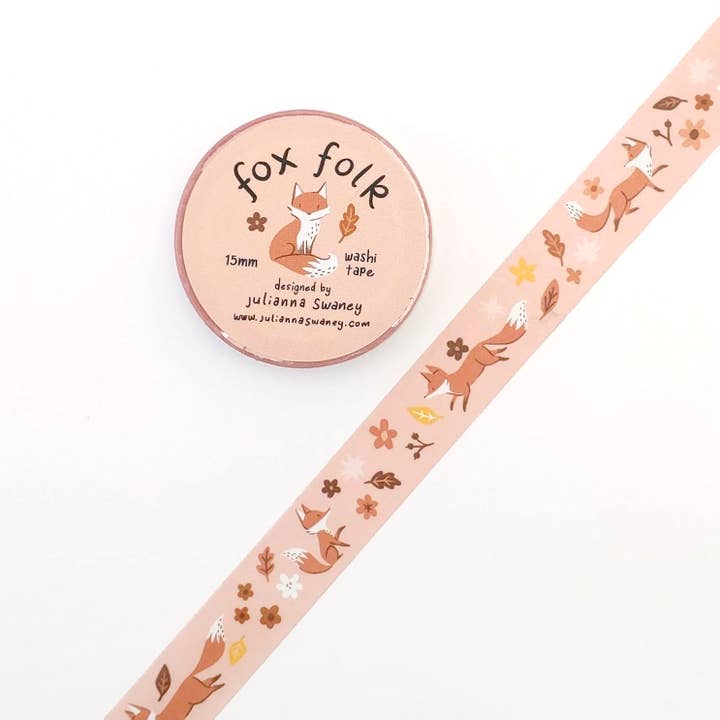 Fox Folk Washi Tape for wholesale by Julianna Swaney