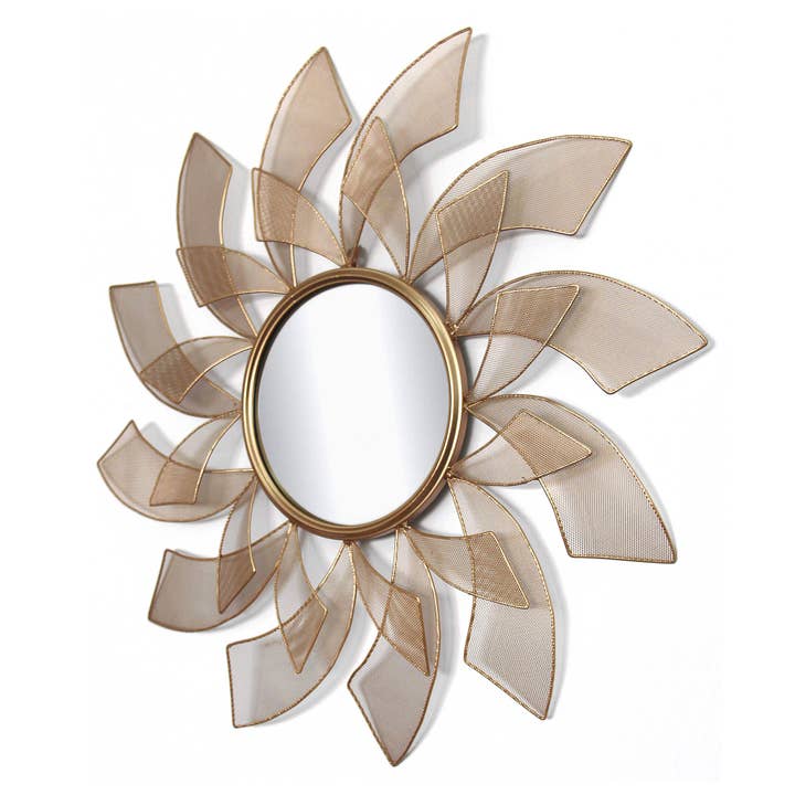 ADM Home Decoration – wholesale Väggspegel – Modern design spegel 'Sun' - Kopparsula koppar - Medium