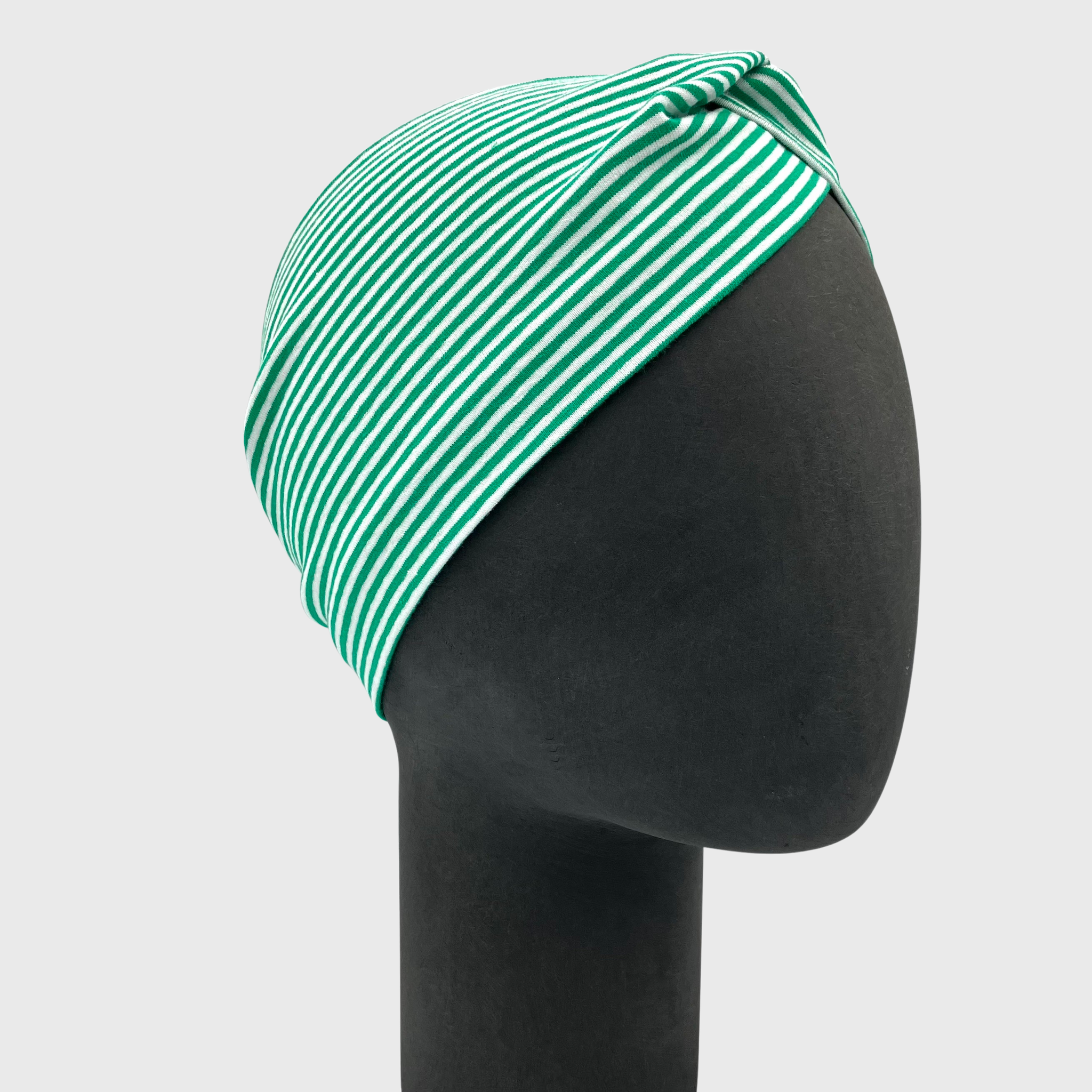 KINDL wien - Wholesale Fashion Headband - Women's - Headband Stripes Maritime Green White Cotton Jersey1