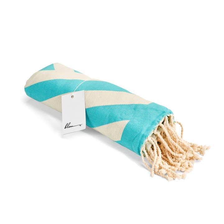 Blem Beach Accessories AU - Wholesale Beach towel - Zig Zag Turquoise Beach Towel