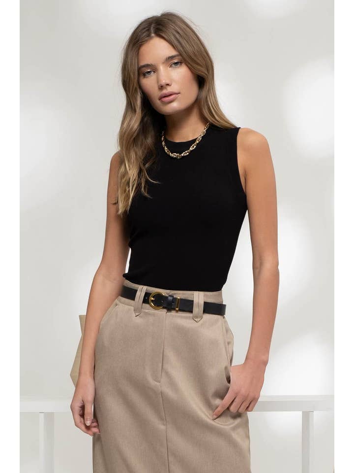 The Workshop Studio - Wholesale Knit Top - Women's - SLEEVELESS ROUND NECK SWEATER KNIT TOP