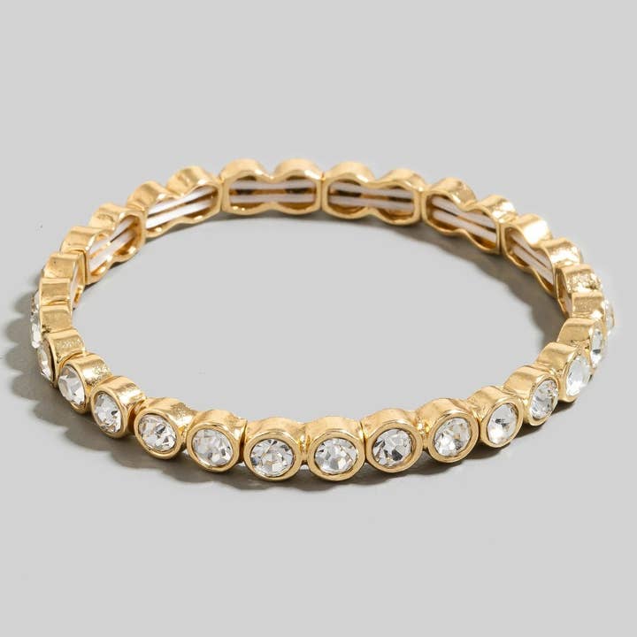 The Looks by Fame Accessories - Wholesale Link & Chain Bracelet - Glass Circle Gem Tennis Chain Bracelet5