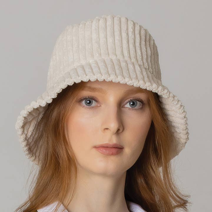 Fashion City - Wholesale Vissershoedje - Dames - Bucket Hat van stevig corduroy2