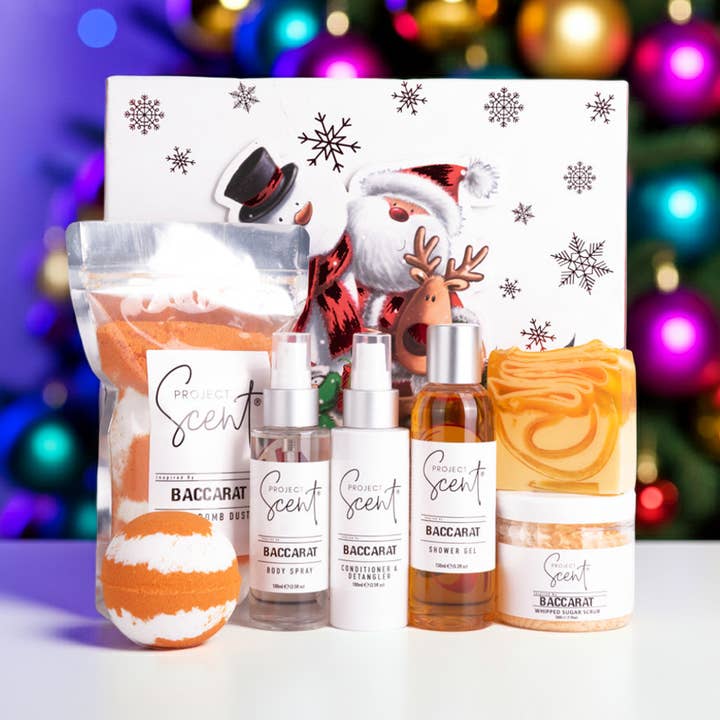 Luxury Bath & Hair Gift Set – Bath Dust, Body Spray & Sugar Scrub Collection for wholesale by Project Scent
