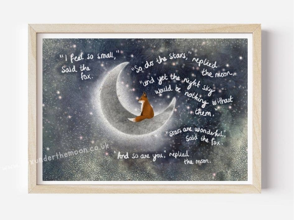 Fox Under The Moon - Wholesale Art Print - A4 Art Print ~ Small1