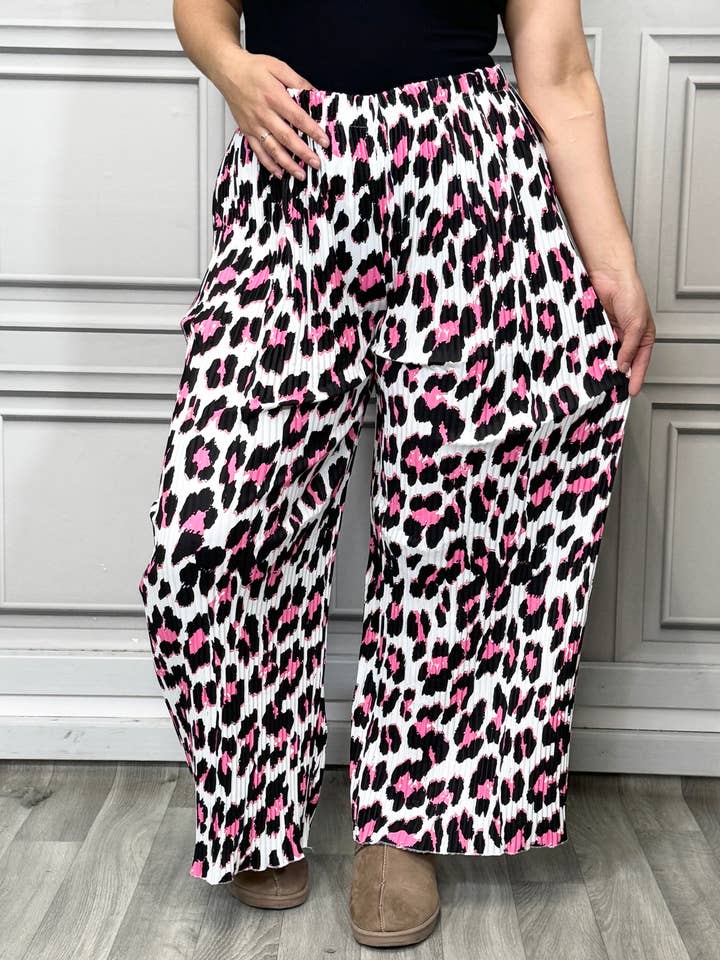 Lucy Sparks - Wholesale Pants - Women's - Multi Print Super Stretchy Pleated PantsÂ