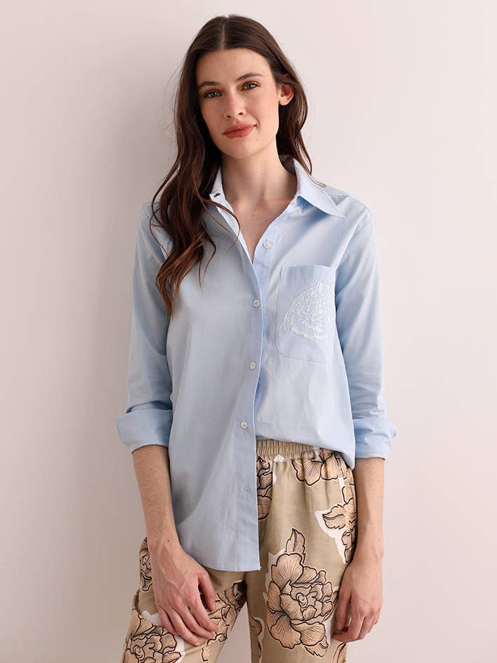 Hemd Gepard Hellblau Popeline für den Großhandel von Las Sureñas